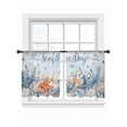 thumbnail image 7 of Blue Starfish Coastal Sheer Curtains 45 Inch Length 2 Panels Set, Nautical Shell Coral Botanical Summer Ocean Voile Window Treatment Rod Pocket Small Kitchen Curtains Drapes for Bedroom 52"x45"x2, 7 of 7