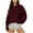 Wine, variant on Ladies Fashion Sweatshirts Crew Neck Brown Long Sleeve Hoodless Casual Loose Blouse Save 65% Instantly!
