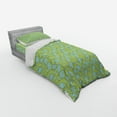 thumbnail image 3 of Ambesonne Leaves Bedding Set 4 Pcs, Cartoon Curlicue Branches, Queen, Blue Yellow Green, 3 of 3