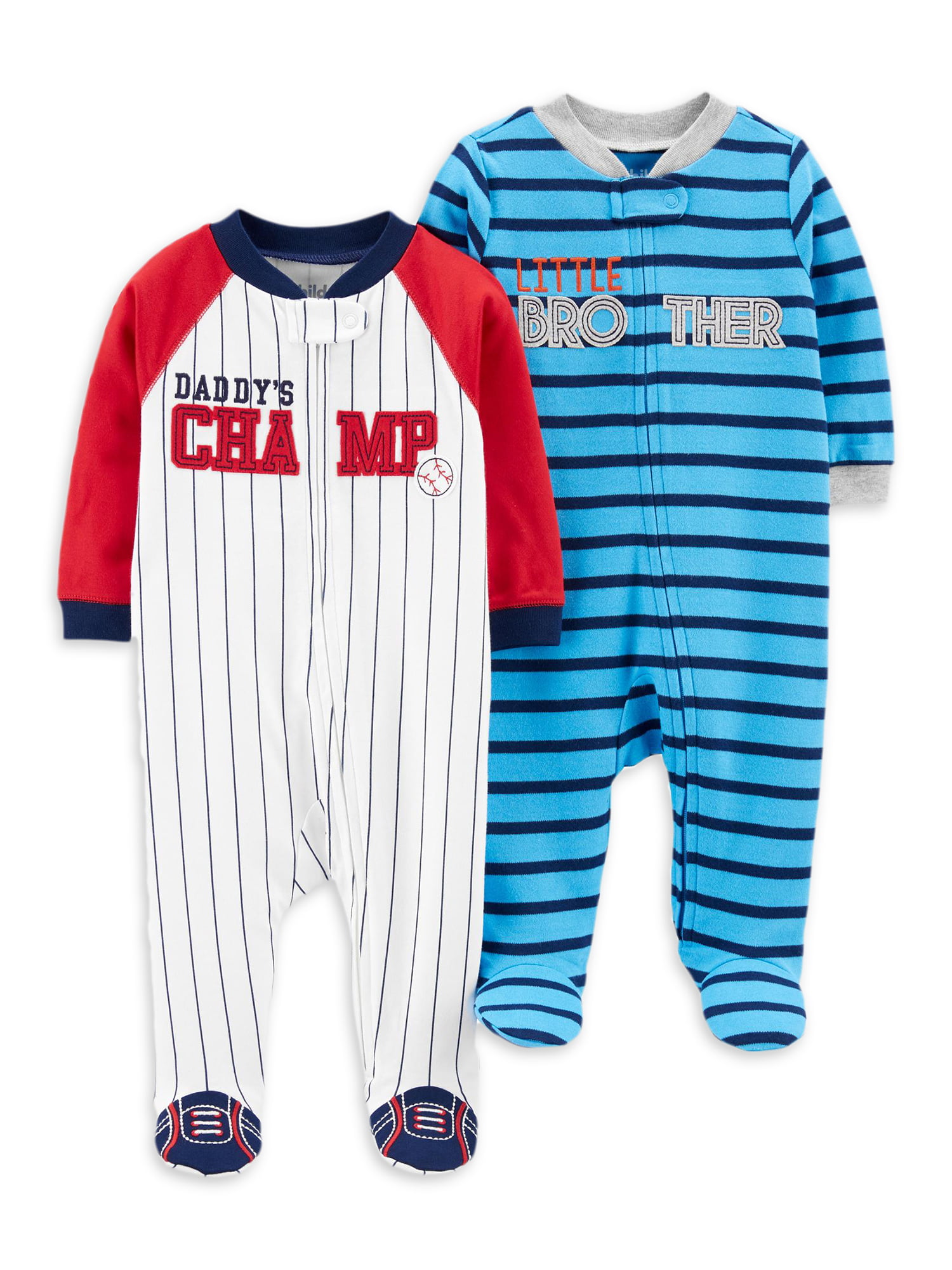 Simple Joys by Carters Baby Boys 2-Pack Cotton Footed Sleep and Play Preemie Monkey/Vehicles