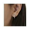 thumbnail image 4 of Small Multi CZ 9mm Kids Girls Earrings Hoop Safety Latch - Sterling Silver, 4 of 8