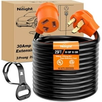 Nilight 25FT EV Dryer Extension Cord 3 Prong 30 Amp NEMA 10-30P 10-30R Old Dryer Extension Cable Heavy Duty 10 Gauge Pure Copper Wire UL Listed 125/250V for Level 2 EV Charging