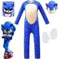 thumbnail image 2 of Anime Sonic the Hedgehog Monos Niños Cosplay Disfraz De Halloween Carnaval Escenario Rendimiento Para C39K148, 2 of 4