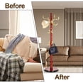 thumbnail image 3 of Wood Coat Rack Freestanding, Entryway Coat Rack With 14 Hooks, Adjustable Coat Standing Tree Easy Assembly for Coats for Entry Ways, hallways, bedrooms and Offices (Begonia color), 3 of 8