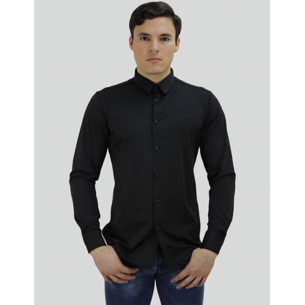 Camisa Formal Barabas Corte Slim Fit Manga Larga