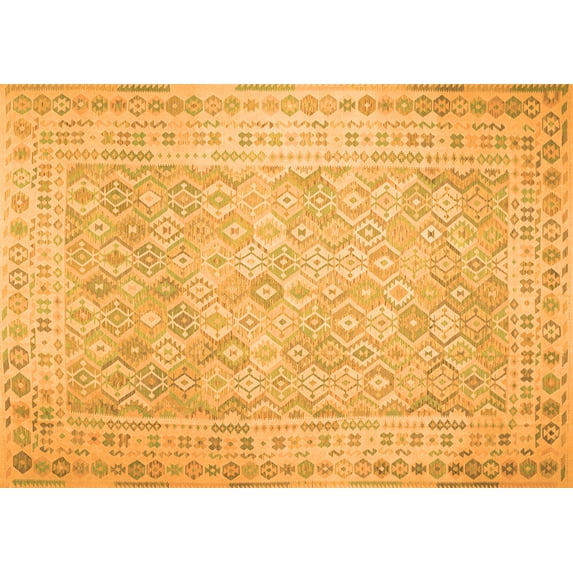 Ahgly Company Indoor Rectangle Southwestern Orange Country Area Rugs, 7' x 10'