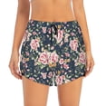 thumbnail image 3 of Uemuo Vintage Floral Pattern Women's Athletic Shorts High Waisted Running Shorts with Liner Pockets Gym Elastic Workout Shorts-Small, 3 of 9