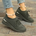 thumbnail image 5 of Domzle Women's Running Shoe Lightweight Fashion Sneaker for Jogging Walking Light Workouts Army Green 37, 5 of 6