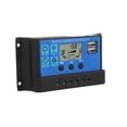 thumbnail image 1 of Controlador de carga solar, regulador de panel solar de 30 A, salida USB dual para paneles solares de 12 V/24 V, 1 of 15