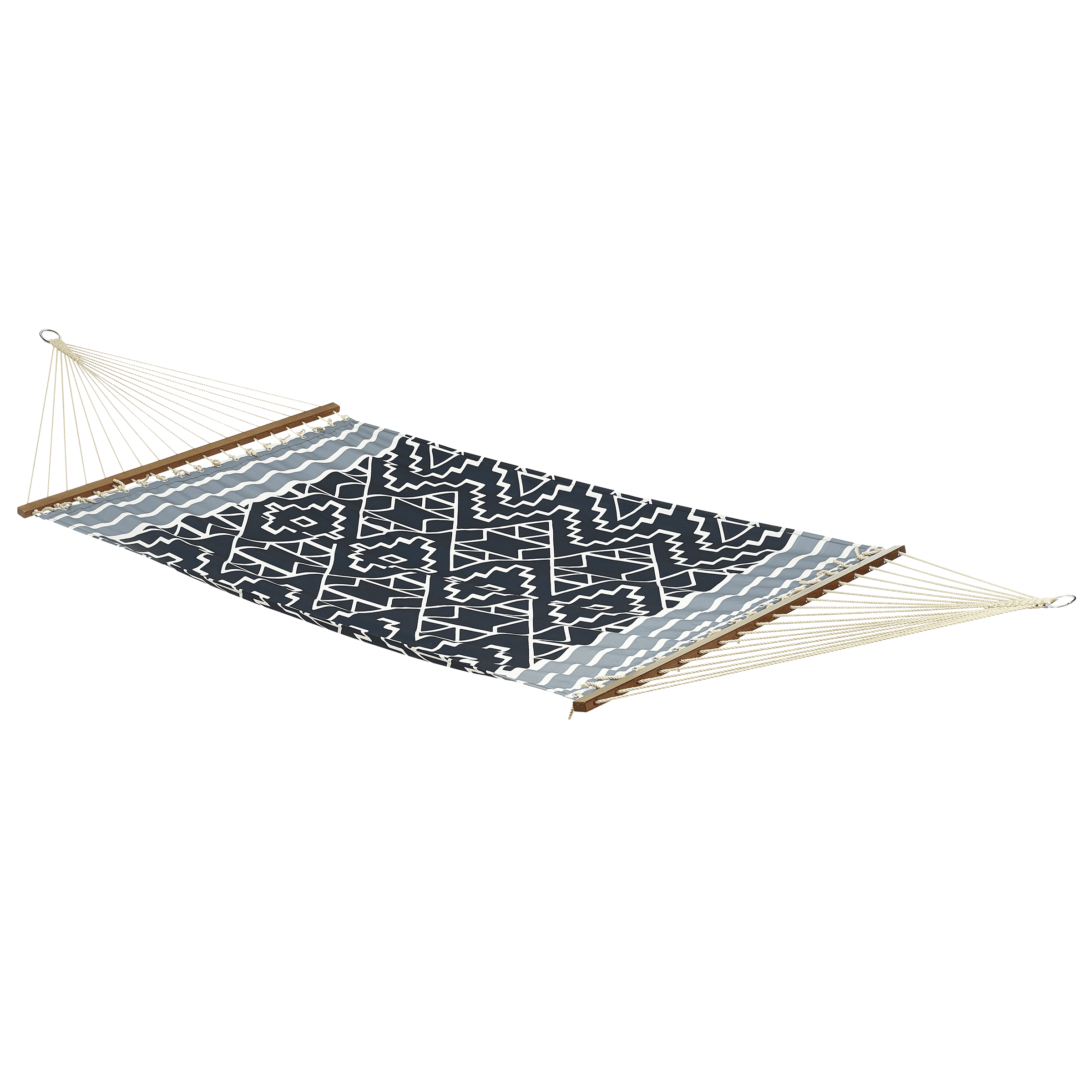 Fab Habitat Tribal Recycled Polyester Hammock - Kilimanjaro - Black - Indoor/Outdoor, Quick Dry, 2 Person 460 lbs Capacity - Patio, Poolside, Backyard, Garden, Beach, Balcony - 12-14 ft Adjustable