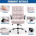 thumbnail image 6 of BUPPLEE Executive Office Chair Velvet Ergonomic Style, Swivel Flip-Up Arms, 6 of 9