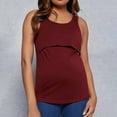 thumbnail image 2 of Maternity Clothes Summer Womens Nursing Tank Tops Solid Color Round Neck Sleeveless Breastfeeding Blouse Shirt Pregnancy Clothes for Women, 2 of 5