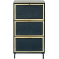 thumbnail image 6 of Metal Shoe Cabinet with 3 Flip Drawers, Modern 3-Tier Shoe Rack Storage Cabinet for Heels, Boots, Slippers, Free Standing Shoe Rack for Living Room Entrance Hallway (Blue-3 Door), 6 of 18