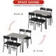 thumbnail image 4 of 4-person dining mesa set: space-saving moderno dinette para small kitchens y breakfast nooks, gris mesa con 4 forrado sillas, 4 of 7