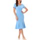 thumbnail image 1 of INSPIRE CHIC Vestido de Sheath para Mujeres, Vestido de Cóctel de Fiesta, Decoración de Botones Vintage de los Años 50, Vestido Midi de Sirena con Volantes XL Azul Claro, 1 of 6