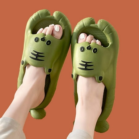 

Aayomet Women s Heeled Sandals Ladies Summer Slippers Shower Cute Ultra Soft Massage Tiger Lightweight Sandals And Slippers Green 6