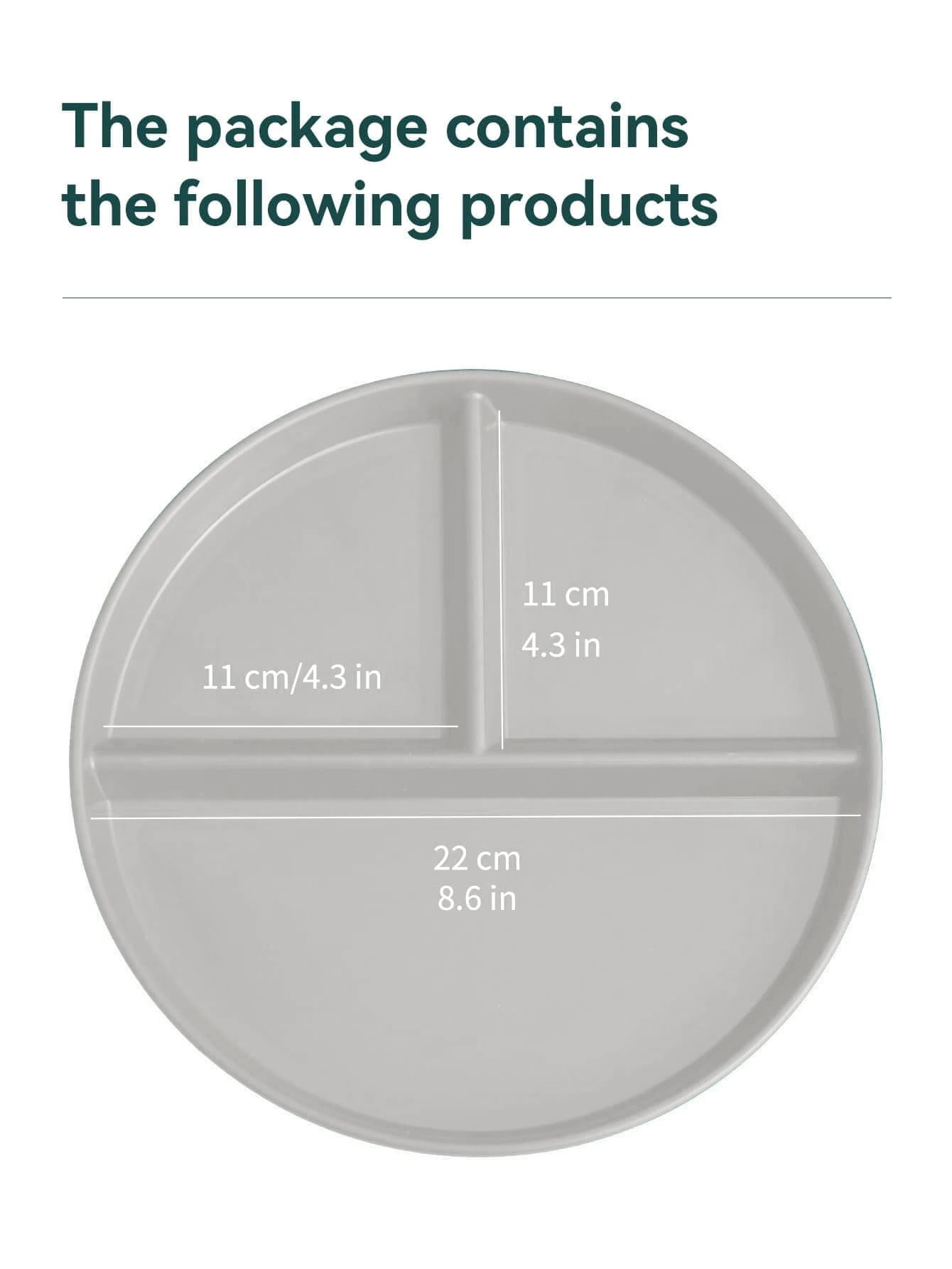 Plastic Dinner Dishes Round Divided Plates Microwave Safe Dessert Fruit Salad Serving Tray Kitchen Dinnerware Food Tray A Style Light Grey