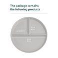 thumbnail image 1 of Plastic Dinner Dishes Round Divided Plates Microwave Safe Dessert Fruit Salad Serving Tray Kitchen Dinnerware Food Tray A Style Light Grey, 1 of 6