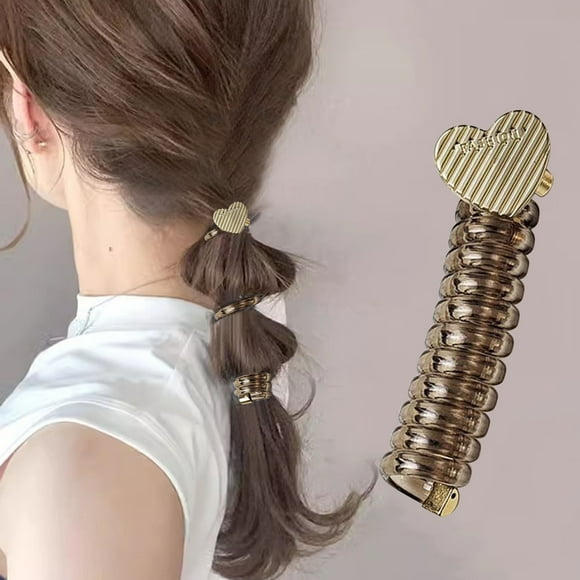 Coletero, accesorio para trenzar el cabello, pinza para peinar, ideal para crear coletas y trenzas. Cinta de cuero para el cuello.