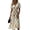 Beige, variant on Minjewel Ladies Floral Casual Fashionable Short Sleeve V-Neck Dress for Spring Summer Women's Daily Casual Wear,Gray,S