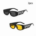 thumbnail image 3 of 1/2pcs Colorful candy colored fashionable wide leg sunglasses for men and women, UV resistant candy colored letter sunglasses, 3 of 10