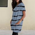 thumbnail image 6 of Duoif Women's Casual V Neck Short Sleeve Dress Loose Fit T Shirt Dress with Pockets Navy XXL, 6 of 9