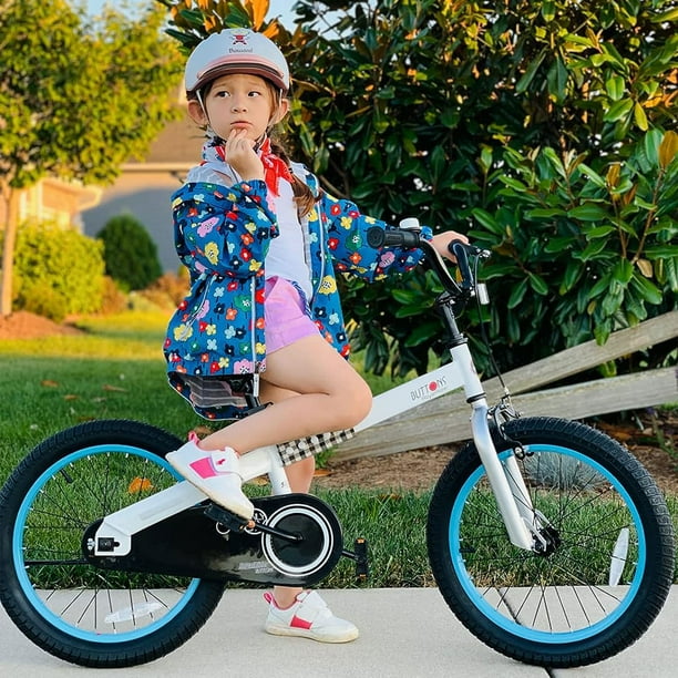 RoyalBaby Buttons 16 Kids Bike with Kickstand Training Wheels Blue Walmart