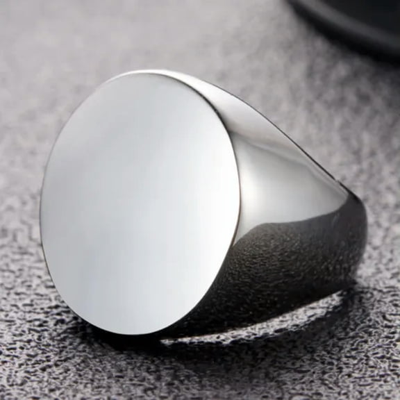 Gold/Silver Big Round Band Men's Jewelry Stainless Steel Polished Ring Size 6-12