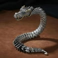 thumbnail image 3 of EXCIXING Silver Bangle Men Dragon-Head Keel Chain Bracelet Steampunk Rock Bracelet, 3 of 11