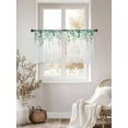 thumbnail image 3 of Teal Botanical Sheer Curtains 54 Inch Length 2 Panels Set for Living Room/Bedroom, Spring Weeping Eucalyptus Leaves Semi Curtain Sheers Drapes Rod Pocket Curtains Window Treatment Set 52''x54''x2, 3 of 7