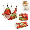 thumbnail image 4 of Guinea Pig Cage Hammock Set, Natural Cloth Hamster Hammock Washable Machine Cute Cartoon Pattern  For Ferret For Small Cat For  Red, 4 of 8