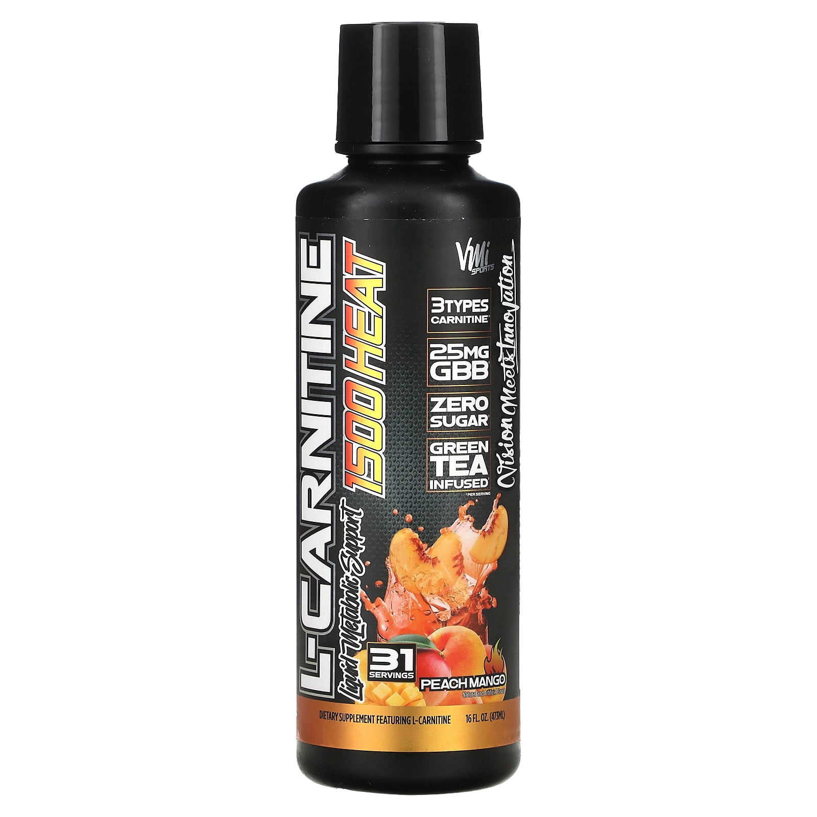 Customer reviews for VMI Sports L-Carnitine 1500 Heat Stimulant Free  Thermogenic Metabolic Support & Fat Loss for Men & Women | 1500mg L- Carnitine | Convenient Liquid (Peach Mango)