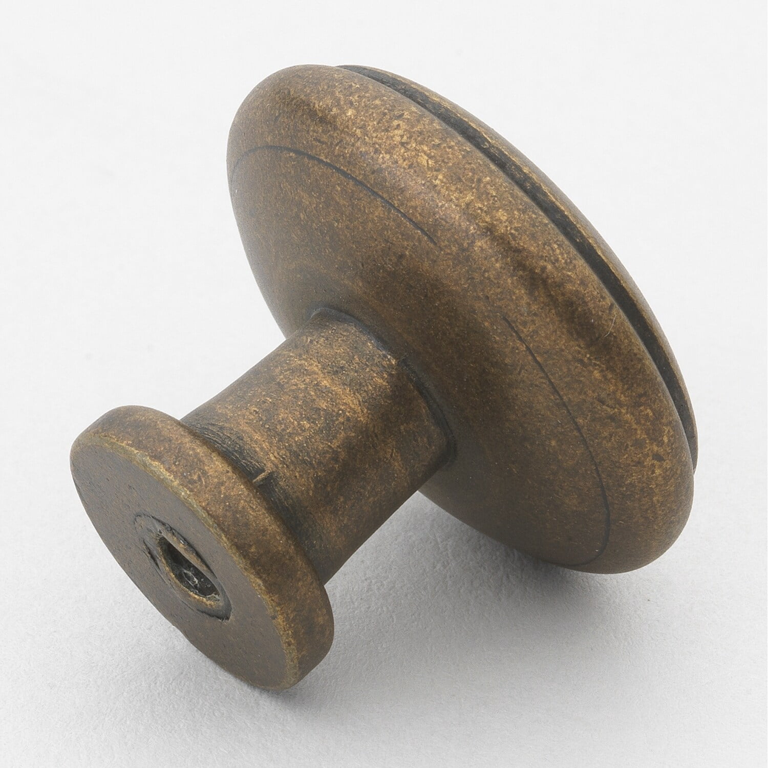 GlideRite 1.125 in. Round Ring Classic Cabinet Knobs, Antique Brass, Pack of 25