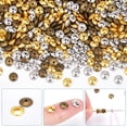 thumbnail image 6 of 1 Box 600Pcs 3 Colors Gold Flat Round Spacer Beads 6mm Alloy Beads Small Tibetan Style Smooth Disc Loose Bead Spacers, 6 of 6