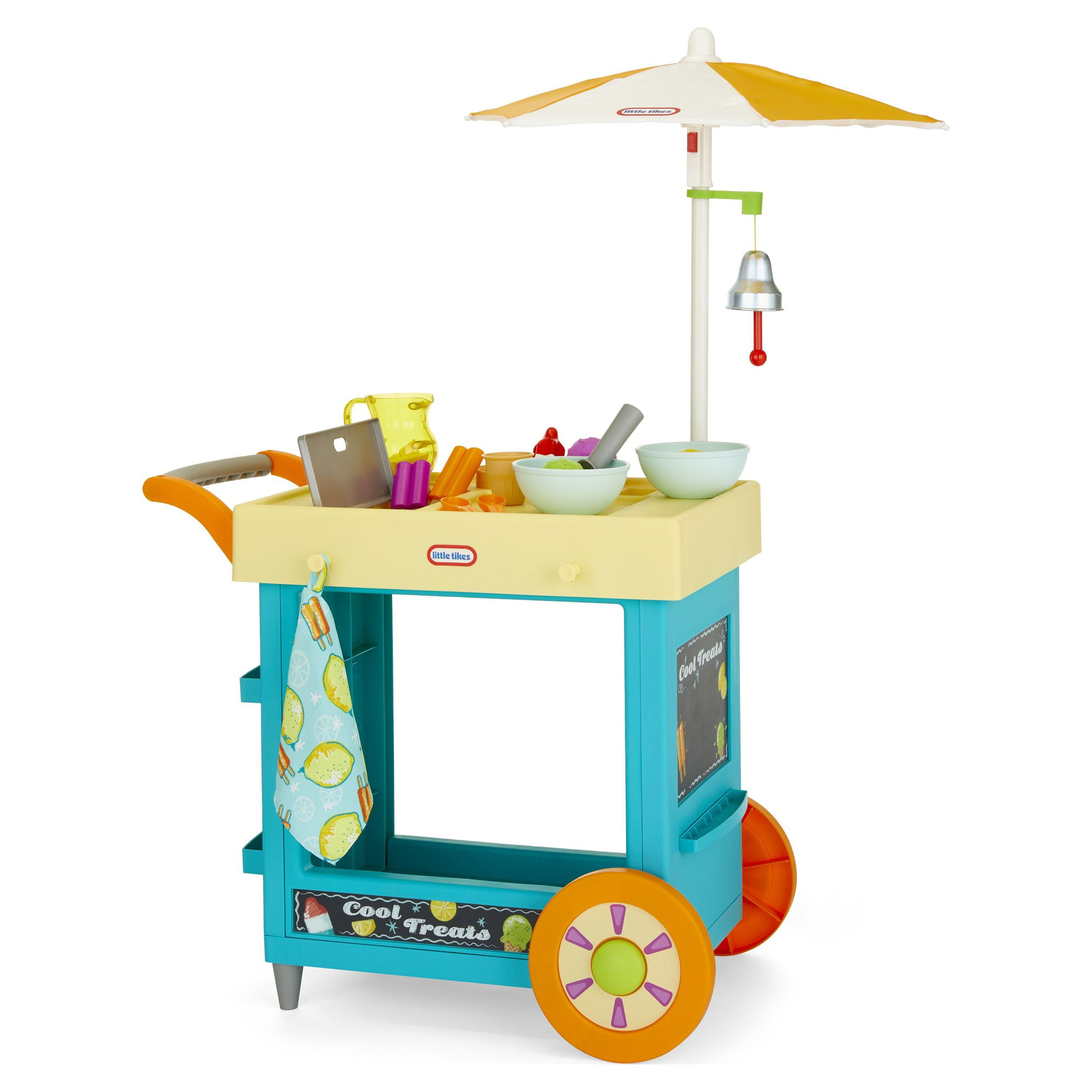 Little Tikes 2-in-1 Lemonade & Ice Cream Toy Cart with 25 Pieces and Chalkboard, Pretend Play Kitchen Toys Playset, Multi-Color for Kids Girls Boys Ages 2+