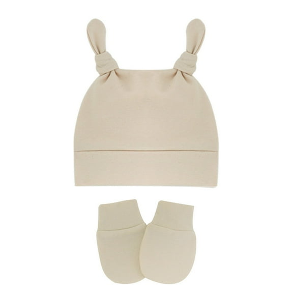 Dyfzdhu Autumn Winter Soft & Warm Knotted Cap For Boys And Girls - Organic Baby Hats 0-6 Month Old Mittens Toddler Gloves