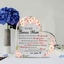 Personalized Name To My Bonus Mum Heart Acrylic Plaque, Stepmother Gifts, Mother's Day Gifts For Stepmom, Birthday Gifts, Sentimental Gifts