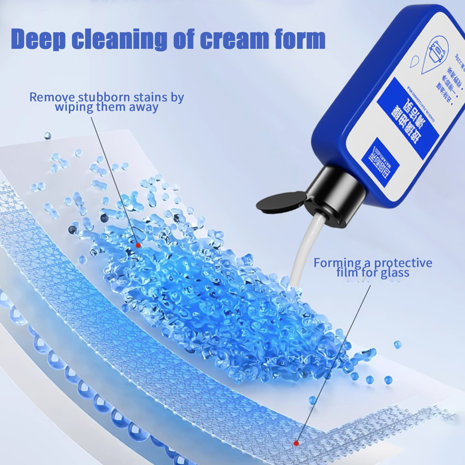 Tiitstoy Glass Oil Film Remover,Degreasing Film Cleaning Agent for Car Front Windshield Oil Film Remover for Car Window Cleaning Agent for Both Home and Car