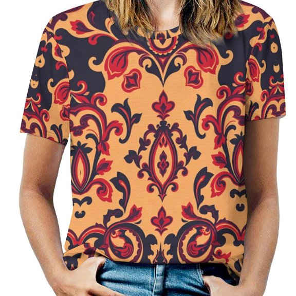 Paisley T Shirts Basic T-Shirt Short Sleeve Ladies Tee Shirt Summer Graphic Clothing