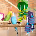 thumbnail image 2 of Bloque de madera natural Hamiledyi para loros, juguete con forma de jaula para pájaros, 2 of 9