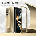 thumbnail image 4 of JTCASES for Samsung Galaxy Z Fold 4 Case, Shockproof Frame + Screen Protector Foldable Bracket Hinge Protection Camera Film Anti-slip Folding Shell, Gold, 4 of 7