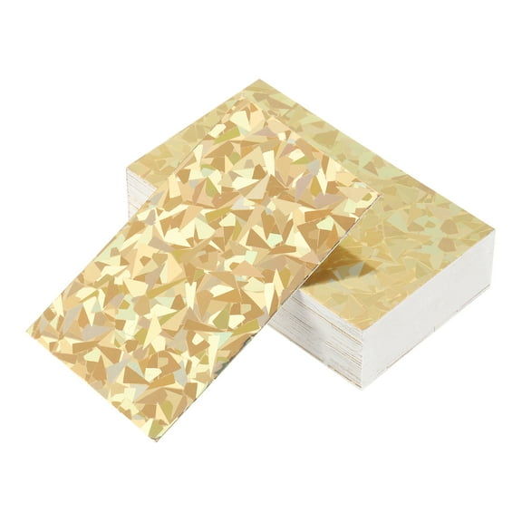 Uxcell 50 Business Card Stock 3.5" x 2" Blank Business Cards for Laser Printer Small Message Card Graffiti Scrapbooking DIY Thanks Cards, Diamond Gold