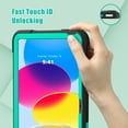 thumbnail image 5 of ELEHOLD Rugged Hybrid Case for iPad 10th Generation 10.9" 2022, Tri-Layers Hard PC Soft Silicone Hidden Kickstand Anti-Scratch Shockproof Heavy Duty Case for Kids Men Women,Black+Mint, 5 of 8