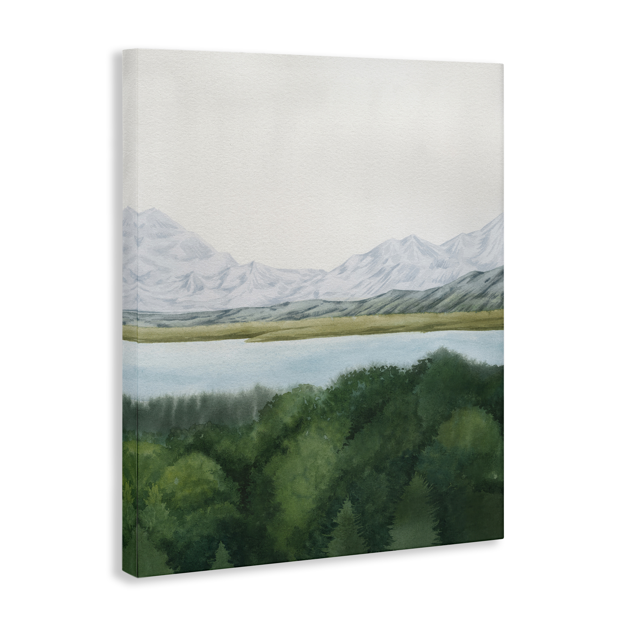 Stupell Industries Mountains & Forest Landscape Landscape & Nature Painting Wrapped Canvas Art Print Wall Art, 16 x 20