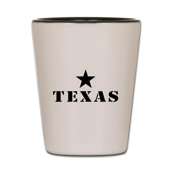 CafePress - Texas, Lone Star State - White/Black Shot Glass, Unique and Funny Shot Glass