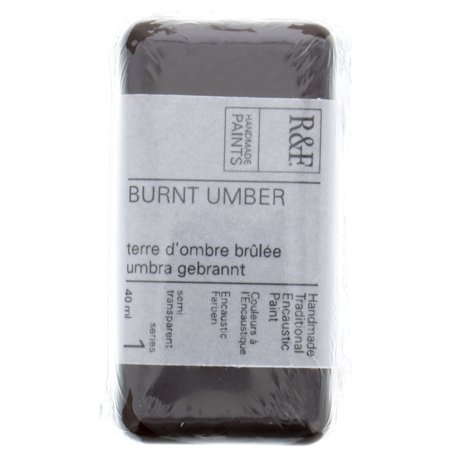 UPC: 0836943000155 | R&F Handmade Paints Encaustic Paint Cake  40ml  Burnt Umber