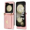 thumbnail image 5 of Crossbody for Samsung Galaxy Z Flip 6 Wallet Case with Accordion Credit Card Slots, Durable PU Leather Detachable Shoulder Strap Lanyard Flip Purse Phone Case for Samsung Galaxy Z Flip 6, Pink, 5 of 11
