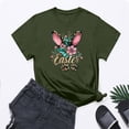 thumbnail image 2 of VBTAPA Happy Easter Shirts for Women Funny Egg Graphic Tees Short Sleeve Cute Rabbit Bunny T-shirt Lightweight Holiday Blouse Tops Big Sales Today Army Green L, 2 of 6