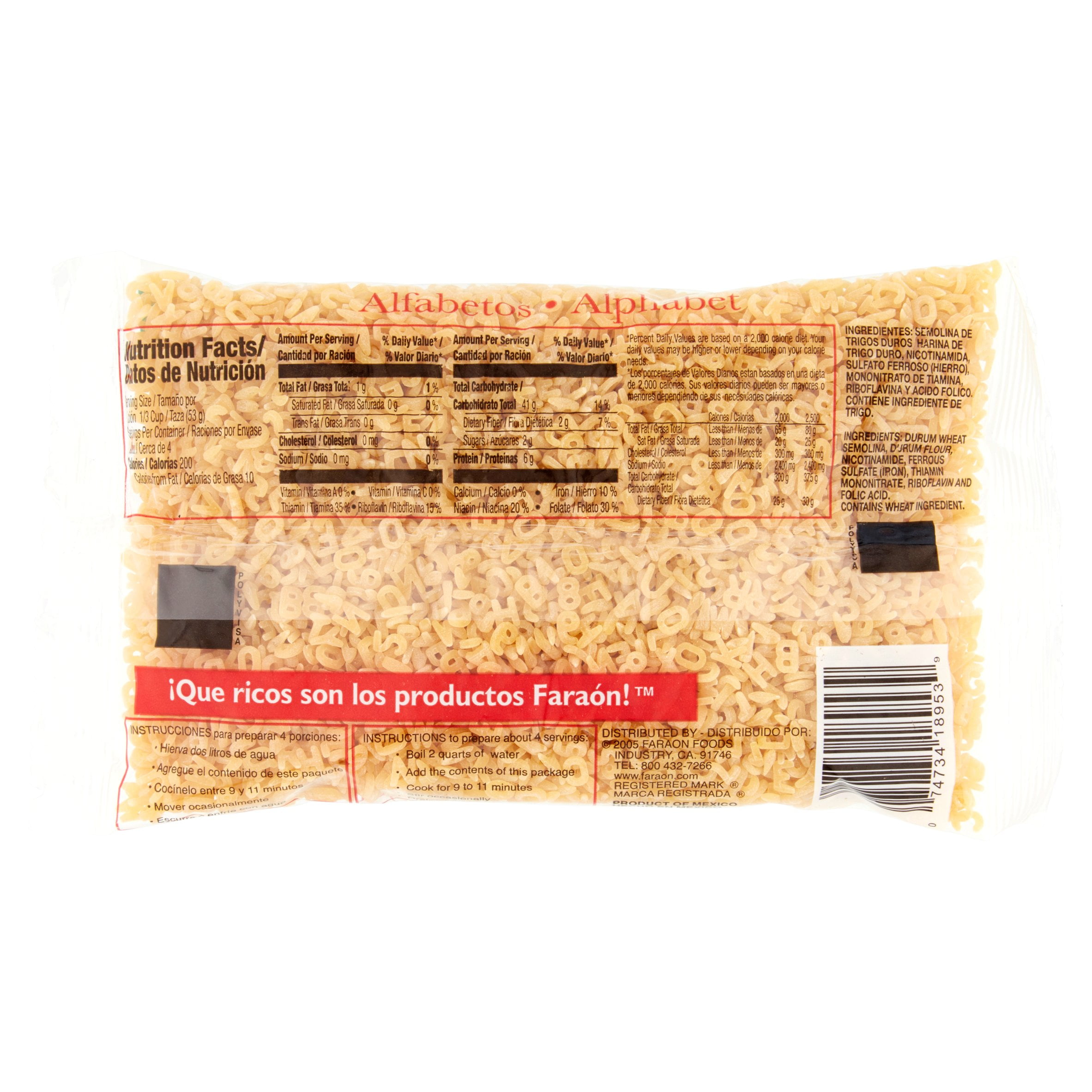 Faraon Alphabet Enriched Macaroni ProduCount, 7.05 Oz