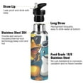thumbnail image 3 of Duck and Fish with Sunglasses Sports Bottle with Straw Stainless Steel Water Jug Portable Thermal Cup Leak-proof 1000ML, 3 of 9